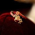 Buddha Stones Copper Red String Copper Coins Year Of The Horse Opening Balance Ring