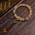 Buddha Stones Tibetan Camel Bone Garuda Carved Protection Tassel Bracelet