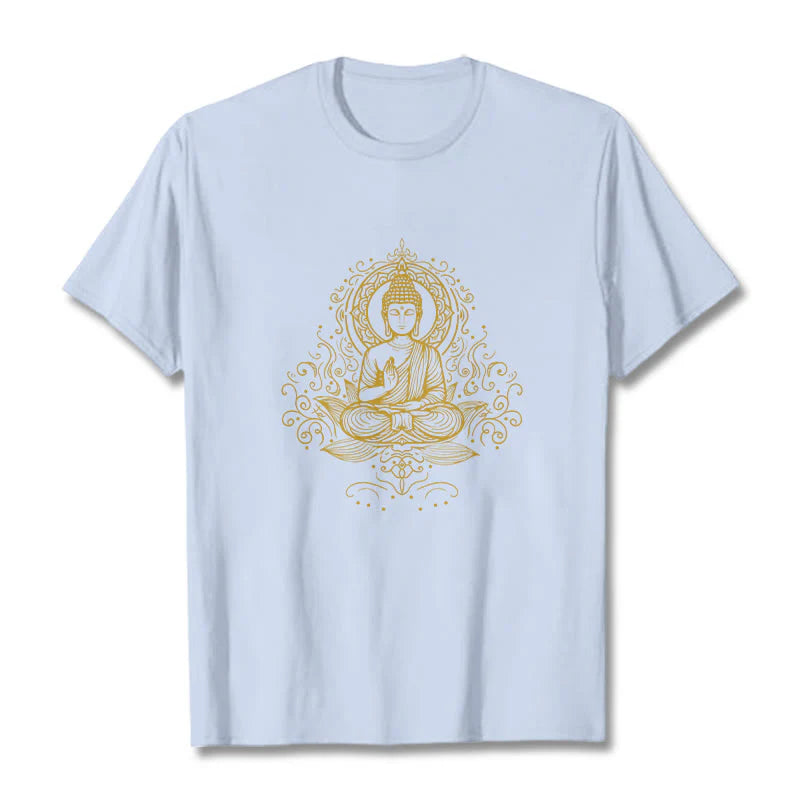 Buddha Stones Lotus Flower Vines Meditation Buddha Tee T-shirt