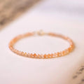 Buddha Stones 3mm Sun Stone Ultra-thin Beads 14k Gold Plated Copper Wealth Bracelet