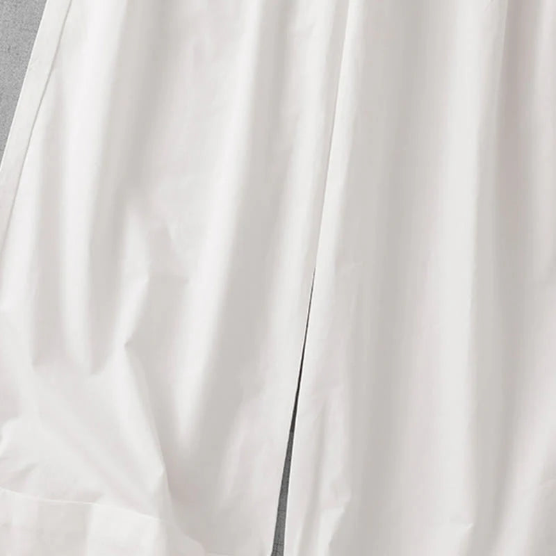 Buddha Stones Casual Plain High Waist Women's Polyester 7-8 Length Wide Leg Pants With Pockets