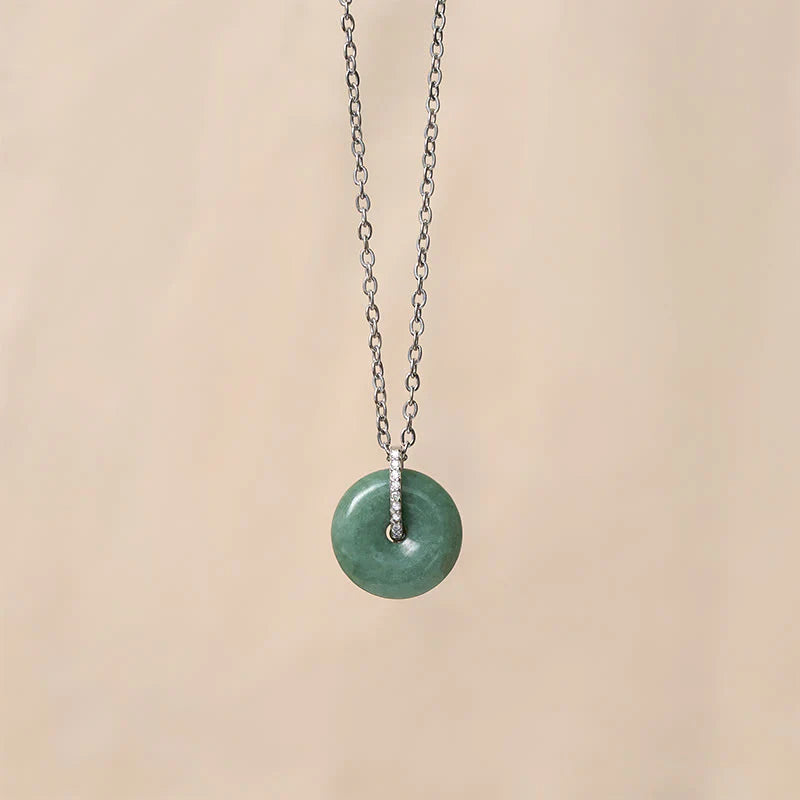 Buddha Stones FOR DEAREST MOTHER Peace Buckle Jade 925 Sterling Silver Luck Necklace Pendants Includes Gift Message Card