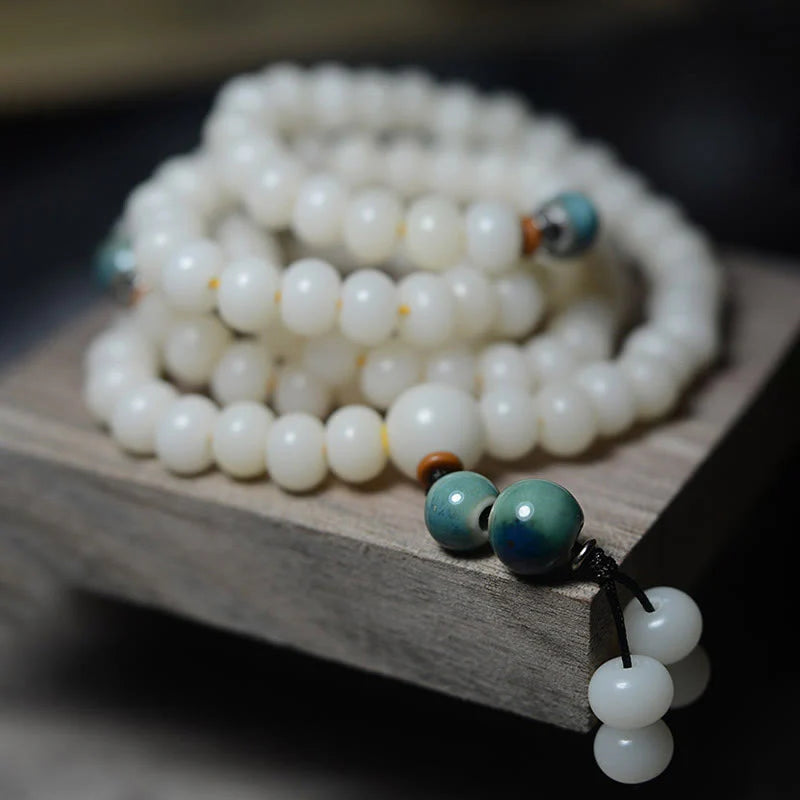 Buddha Stones 108 Mala Beads Bodhi Seed Keep Away Evil Spirits Calm Bracelet