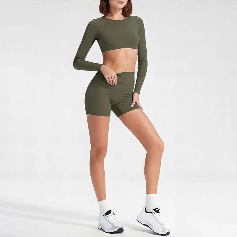 Buddha Stones Long Sleeve Backless Bra Sports Fitness Yoga Women's Tank Top