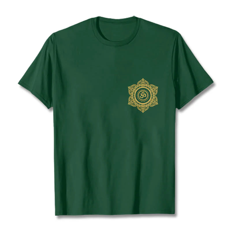 Buddha Stones Golden Mandala OM Pattern Tee T-shirt
