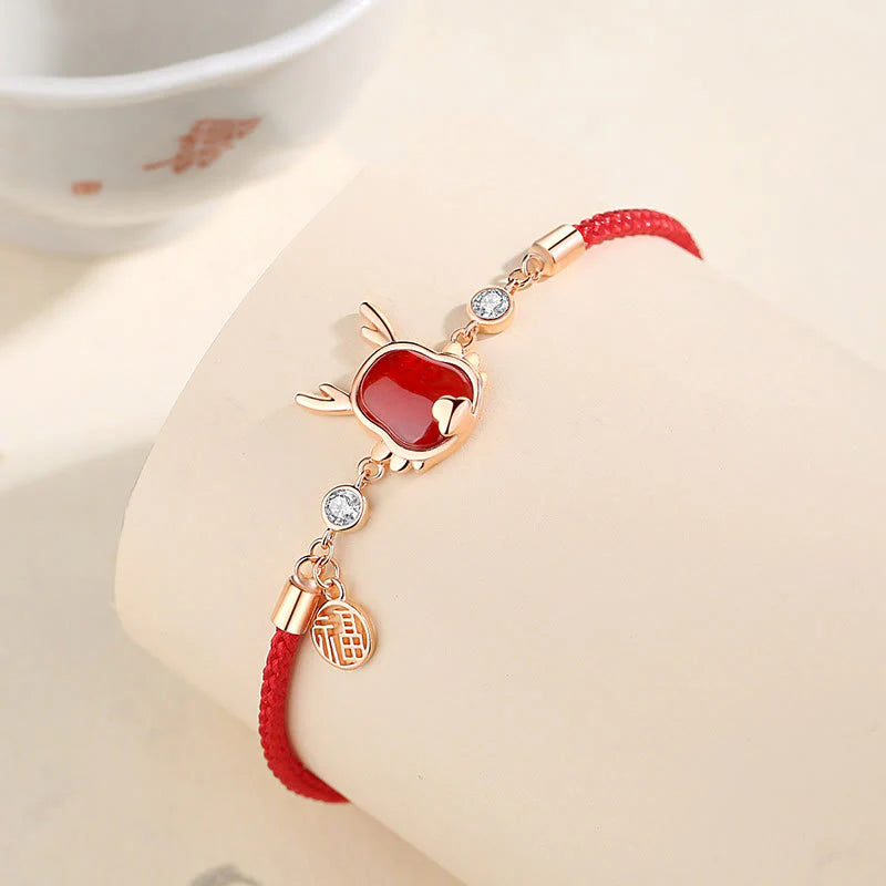âââA Flash Sale- Buddha Stones 925 Sterling Silver Year of the Dragon Natural Red Agate Dragon Attract Fortune Fu Character Strength Bracelet Necklace Pendant Earrings