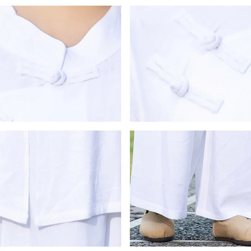 Buddha Stones 2Pcs Plain Long Sleeve Zen Yoga Clothing Meditation Clothing Top Pants Women's Set (Extra 30% Off | USE CODE: FS30)