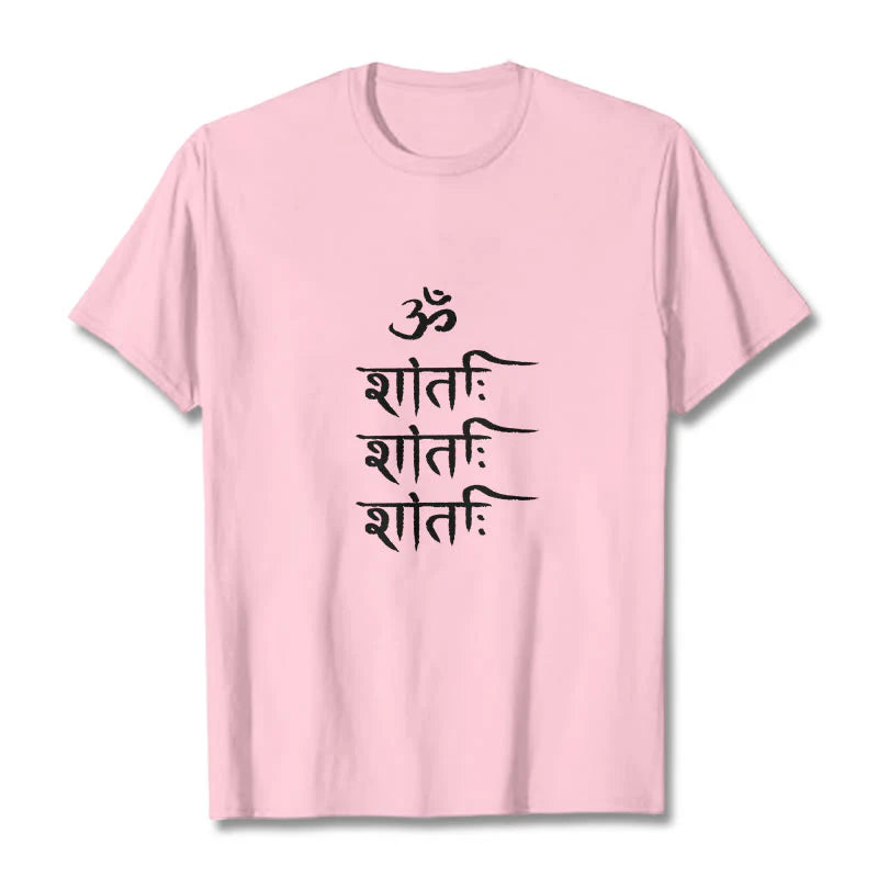Buddha Stones OM MANTRA Sanskrit Pattern Tee T-shirt