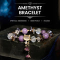 Buddha Stones Amethyst Green Crystal Red Crystal Cat Balance Bracelet