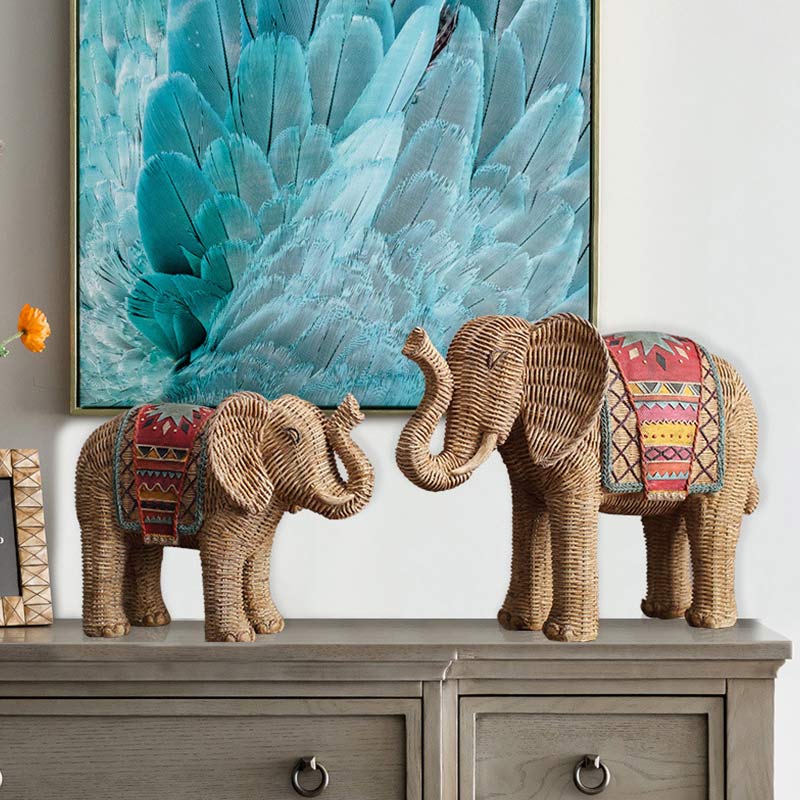 Buddha Stones Elephant Resin Wisdom Wealth Home Decoration