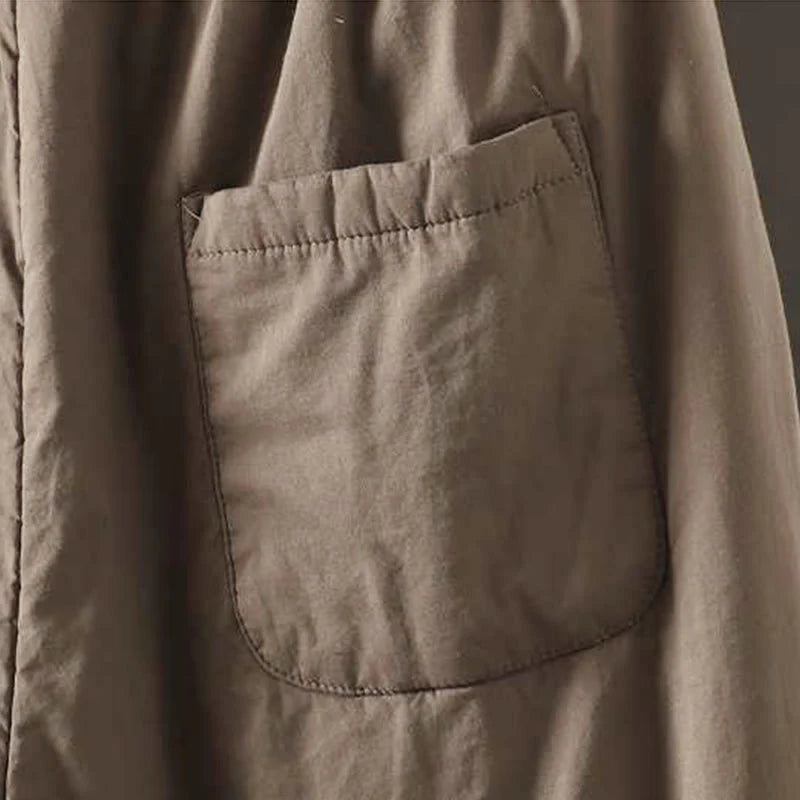 Buddha Stones Women's Winter Drawstring Fleece-Lined Thermal Harem Pants With Pockets