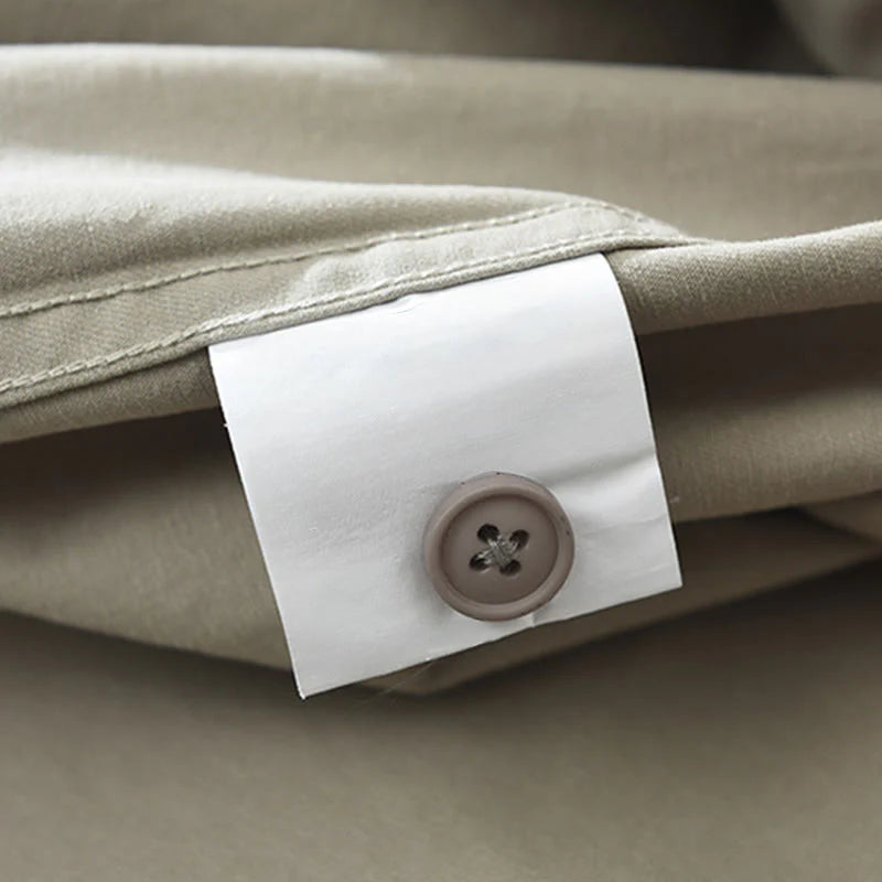 Buddha Stones Daily Plain Buttons Design Men's Long Sleeve Pure Cotton Shirt With Pockets