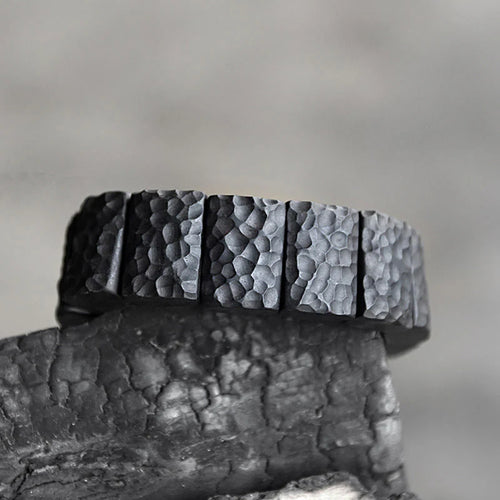 Buddha Stones Vintage Ebony Wood Texture Peace Couple Bracelet