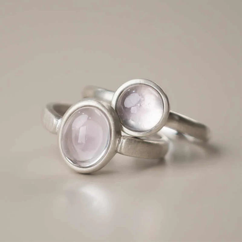 Buddha Stones Natural 925 Sterling Silver Pink CrystalÂ Adjustable Warmth Ring