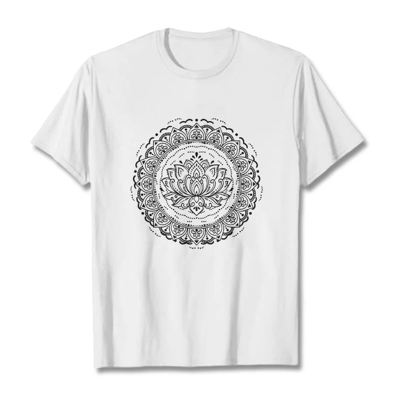Buddha Stones Mandala Lotus Flower Pattern Tee T-shirt