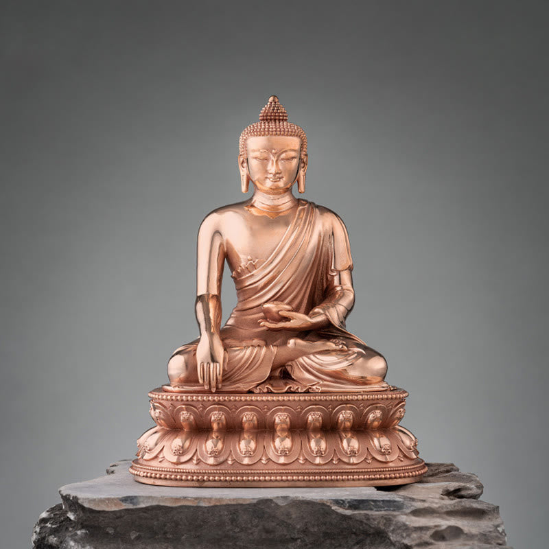 Buddha Stones Gautama Shakyamuni Buddha Figurine Serenity Copper Statue Home Decoration