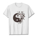 Buddha Stones Yin Yang Bamboo Cherry Blossom Pattern Tee T-shirt