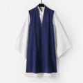 Buddha Stones 2Pcs Wudang Tai Chi Ceremony Solid Long Sleeve Men's Taoist Long Robe Kimono Sleeveless Vest Suit