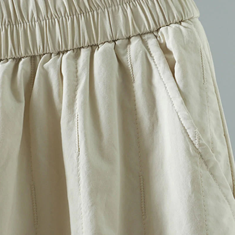 Buddha Stones Winter Plain Women's Harem Cotton Ankle-Length Pants With Pockets
