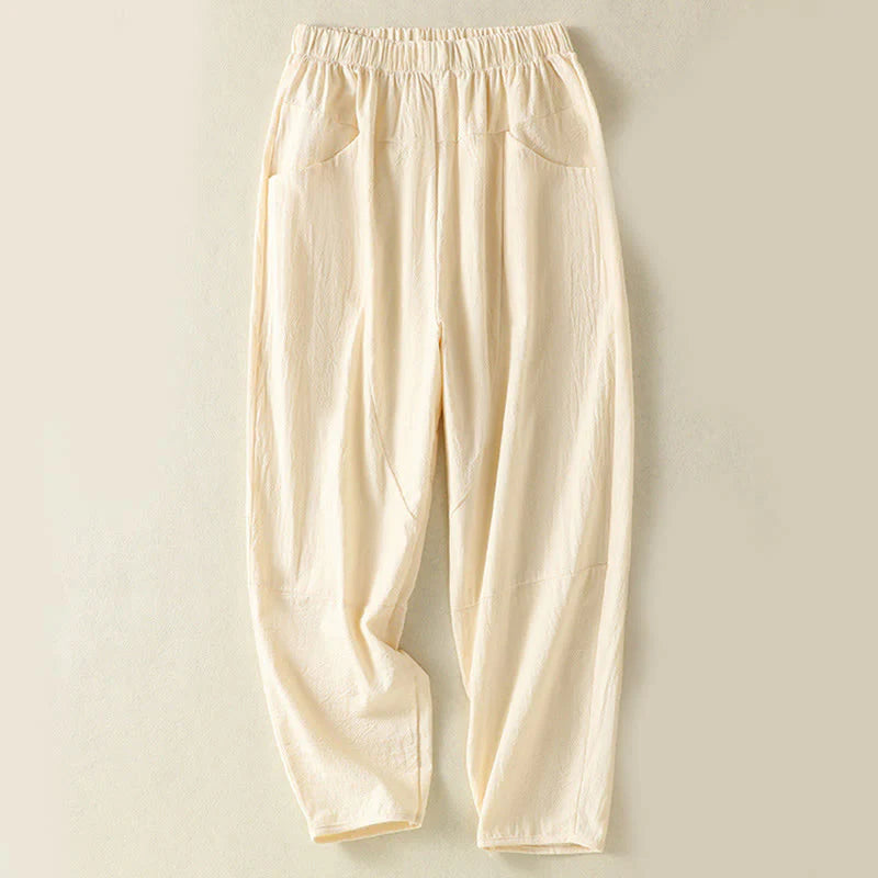 Buddha Stones 2pcs Plain Women's Short Sleeve Shirt Harem Pants Meditation Clothing Set