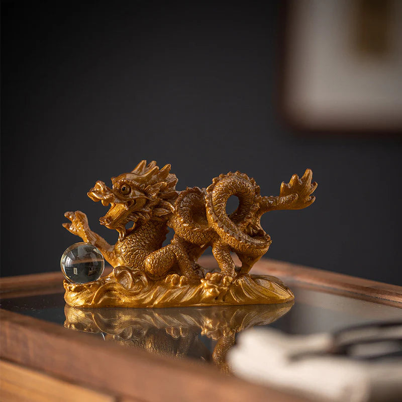 Buddha Stones Year Of The Dragon Color Changing Resin Luck Success Tea Pet Home Figurine Decoration