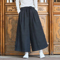 Buddha Stones Winter Chinese Frog-Button Design Corduroy Thermal Men's Wide Leg Pants With Pockets