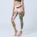 Buddha Stones Dragon Rose Eagle Waves Auspicious Clouds Pattern Gym Leggings Women's Yoga Pants