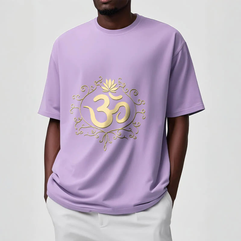 Buddha Stones Om Symbol Vines Lotus Flower Tee T-shirt