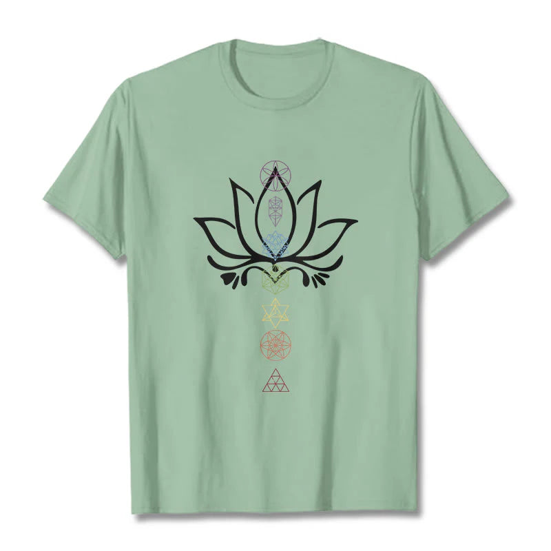 Buddha Stones Lotus Sacred Geometry Tee T-shirt