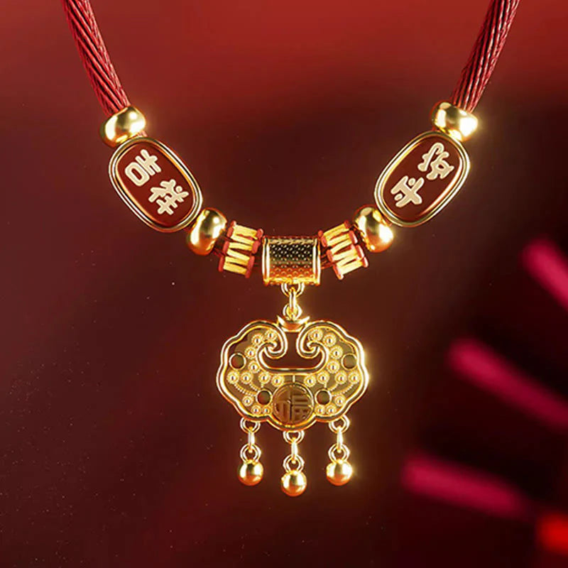 Buddha Stones Red String Bead Fu Character Luck Adjustable Cats Dogs Pet Collar