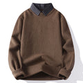 Buddha Stones Winter Stand Collar Design Warm Men's Long Sleeve Knitted Sweater