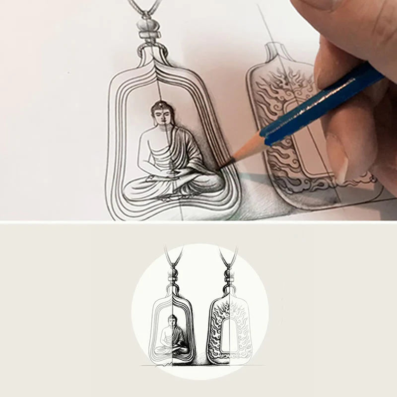Buddha Stones Tibetan Medicine Buddha Liuli Crystal Compassion Serenity Necklace Pendant