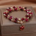 Buddha Stones Red Tiger Eye Fox Protection Double Wrap Bracelet