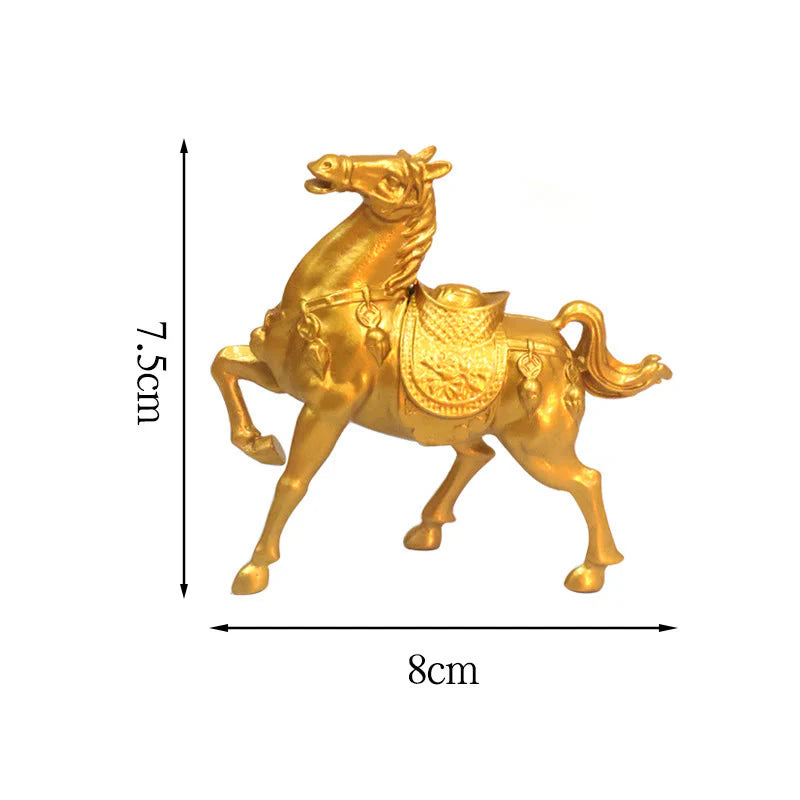 Buddha Stones Year of the Horse Ingot Success Alloy Home Decoration