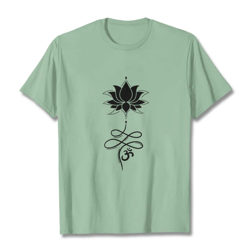 Buddha Stones Lotus OM Sanskrit Tee T-shirt