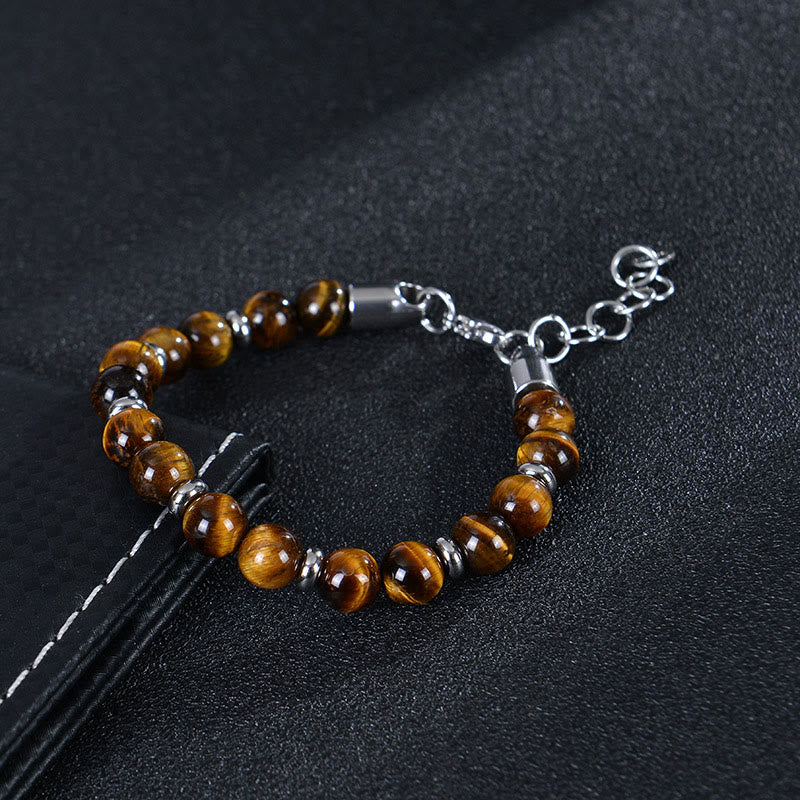 Buddha Stones Tiger Eye Various Natural Stone Beads Protection Bracelet