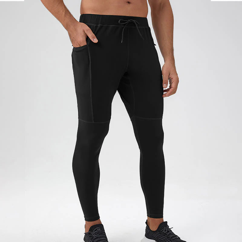 Buddha Stones High Waist Quick Dry Breathable Fitness Men's Leggings Pants With Zipper Pocket