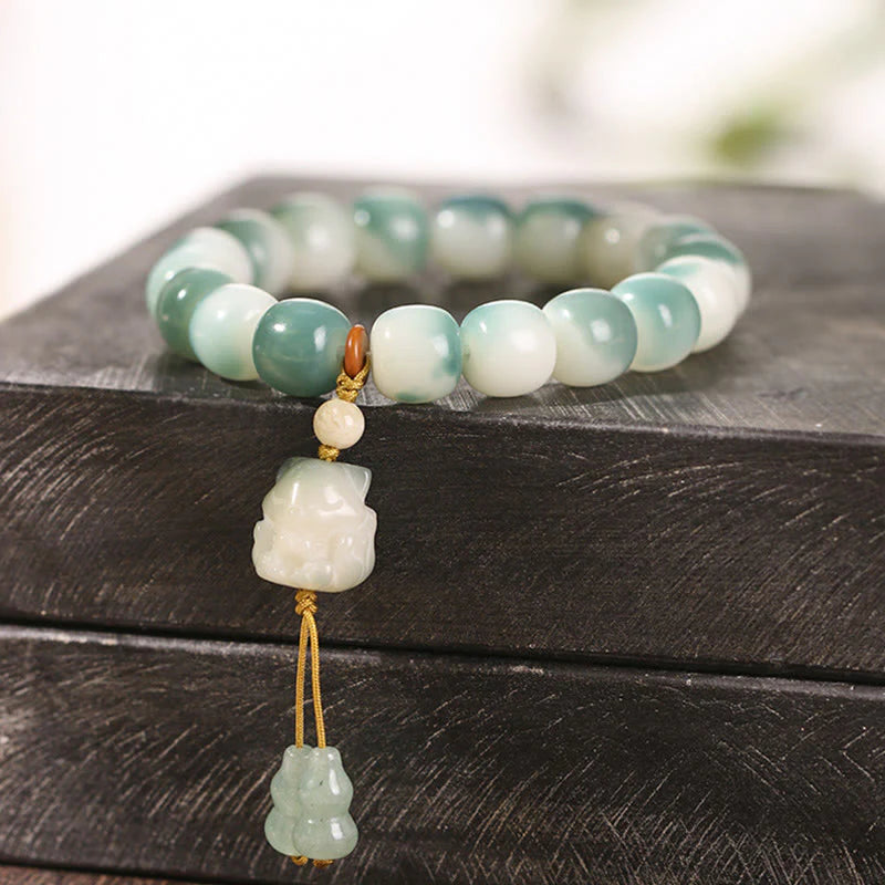 Buddha Stones Gradient Bodhi Seed Nine Tailed Fox Cat Paw Claw Pine Cone Peace Bracelet (Extra 40% Off | USE CODE: FS40)
