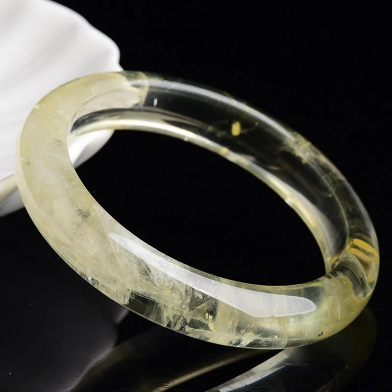 Buddha Stones Natural Citrine Quartz Prosperity Cuff Bangle Bracelet