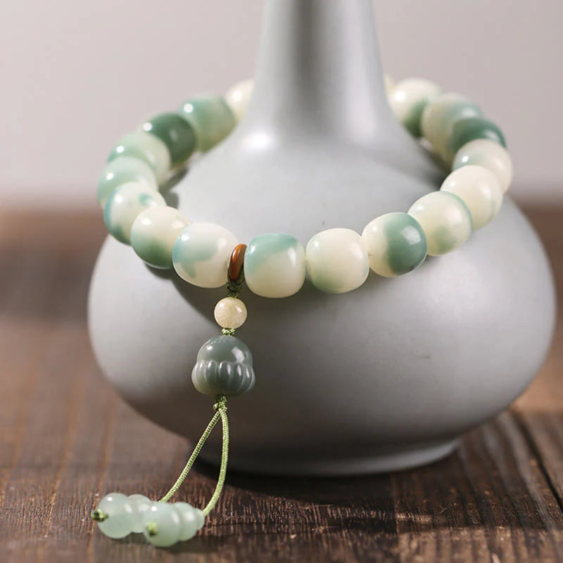 Buddha Stones Gradient Bodhi Seed Nine Tailed Fox Cat Paw Claw Pine Cone Peace Bracelet (Extra 40% Off | USE CODE: FS40)