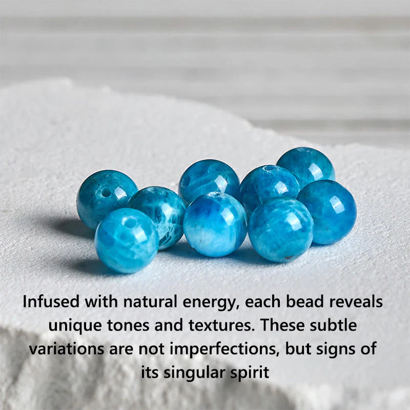 Buddha Stones 925 Sterling Silver Lotus Natural Apatite Creativity Bracelet
