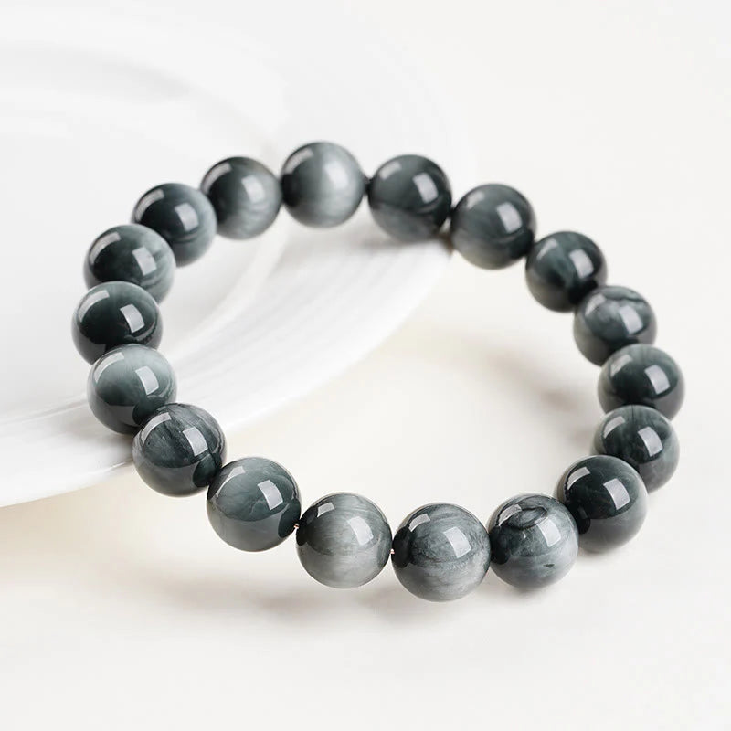 Buddha Stones Eagle's Eye Stone Positive Calm Beaded Bracelet