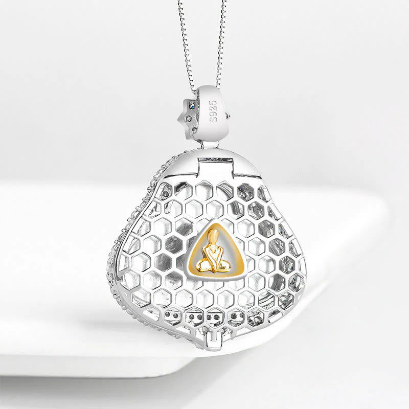 Buddha Stones Laughing Buddha Natural Jade Luck Abundance Titanium Steel Chain Necklace Pendant