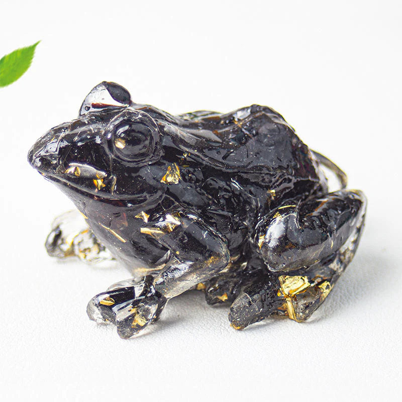 Buddha Stones Crystal Drip Resin Small Frog Passion Decoration Statue