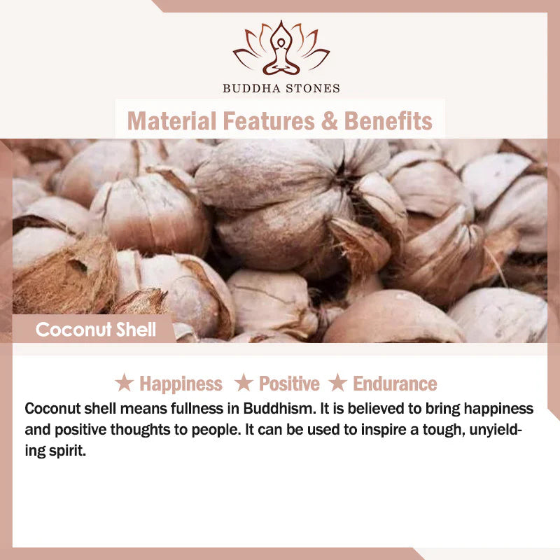 Buddha Stones Tibetan Coconut Shell Auspicious Clouds Positive Bracelet