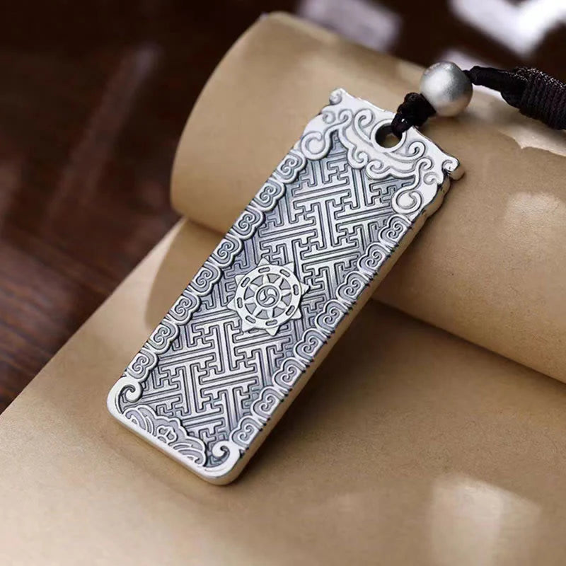 Buddha Stones Copper Namo Amitabha Om Mani Padme Hum Rope Wisdom Necklace Pendant