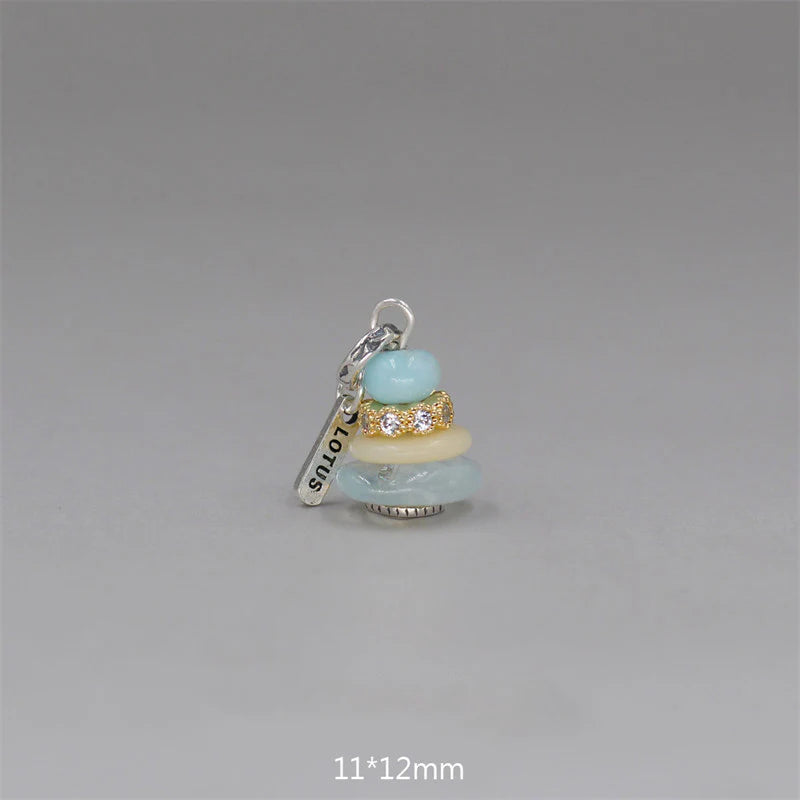 Buddha Stones Zen Cairn Labradorite Various Crystals Calm Pendant Necklace