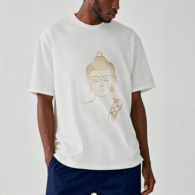 Buddha Stones Golden Buddha In Deep Meditation Tee T-shirt