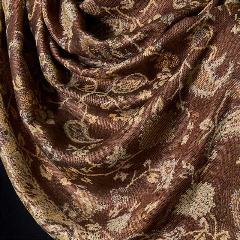 Buddha Stones Spring Cashew Flower Floral Pattern Tassel Soft Scarf Shawl