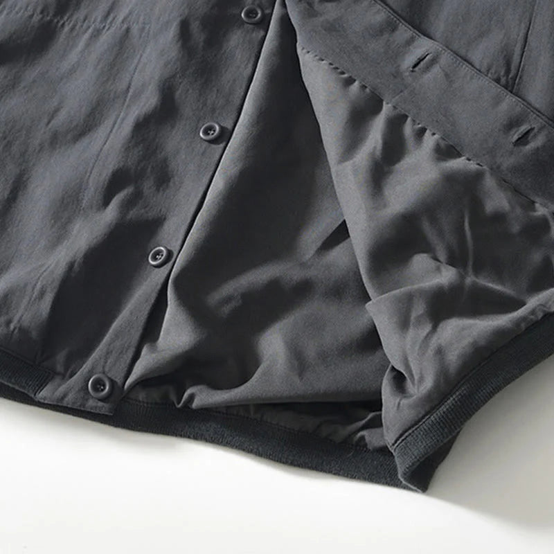 Buddha Stones Fall Solid Long Sleeve Buttons Down Men Cotton Shirt With Pockets